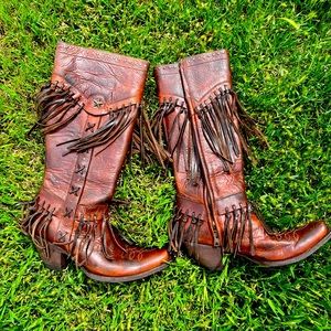 OLD GRINGO CHOCOLATE FRINGE BOOTS